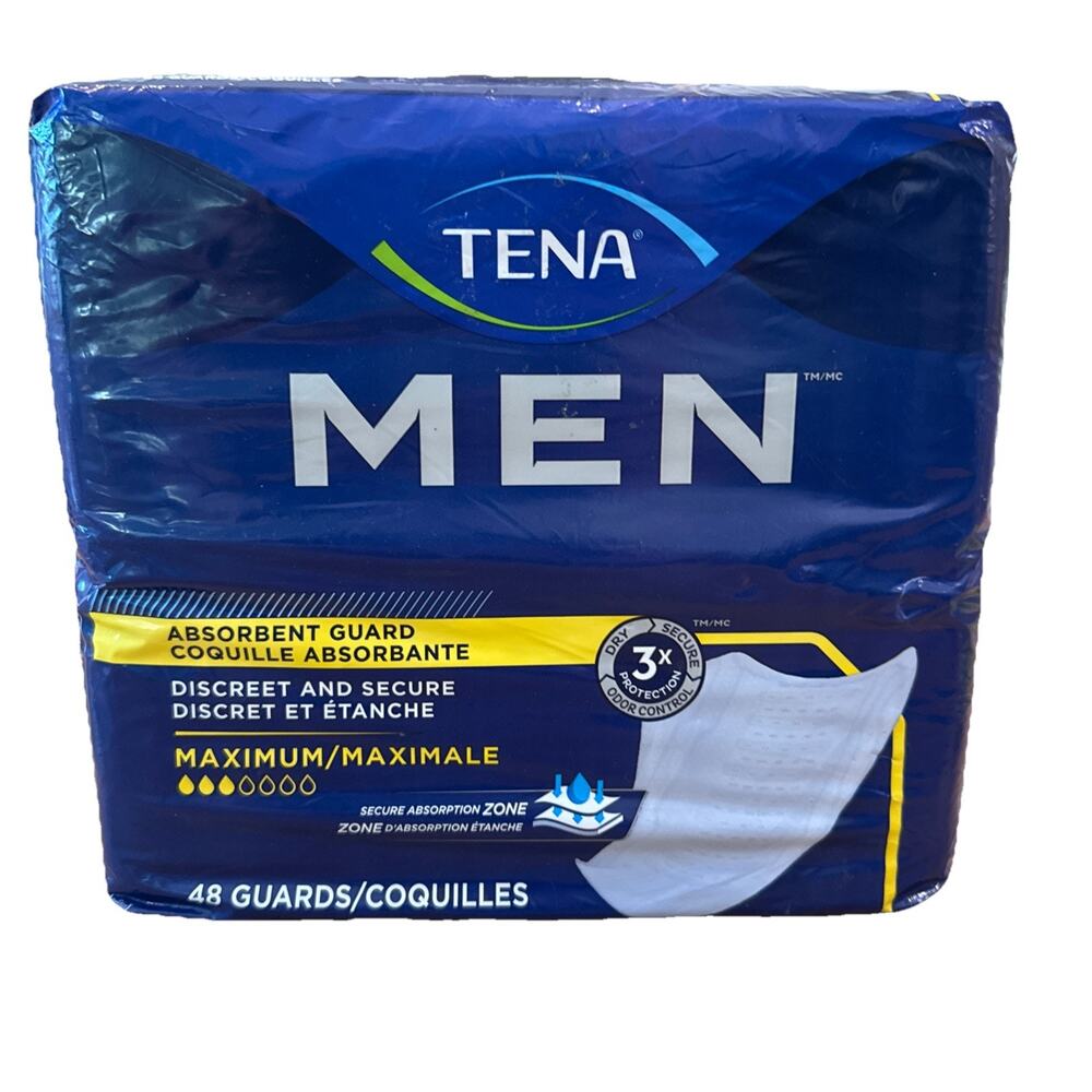 Tena Incontinence Guards for Men, Maximum Absorbency, 48 ct